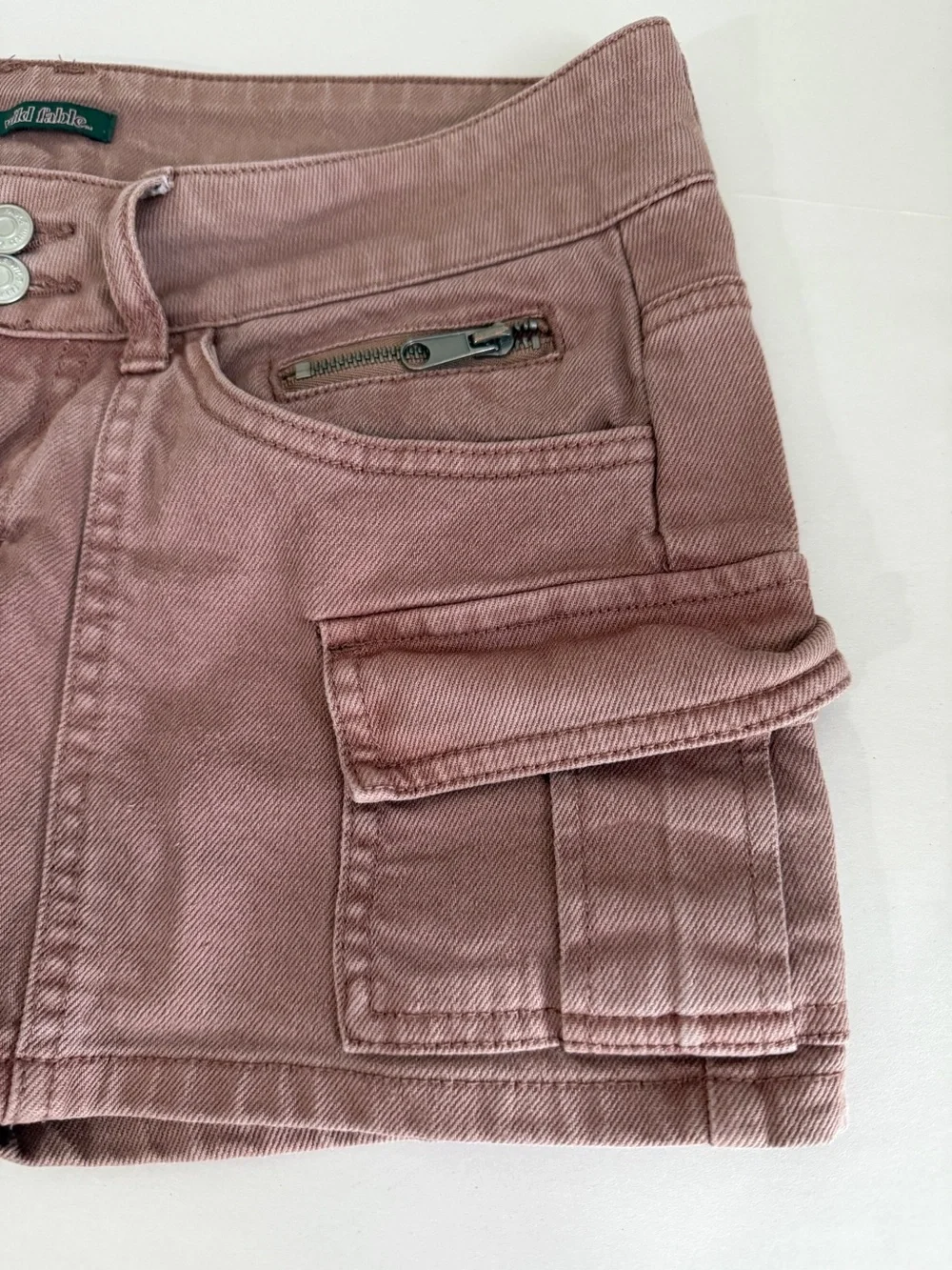 Wild Fable Cargo Denim Jean Shorts Size S Small 4 High Waisted Cotton Mauve